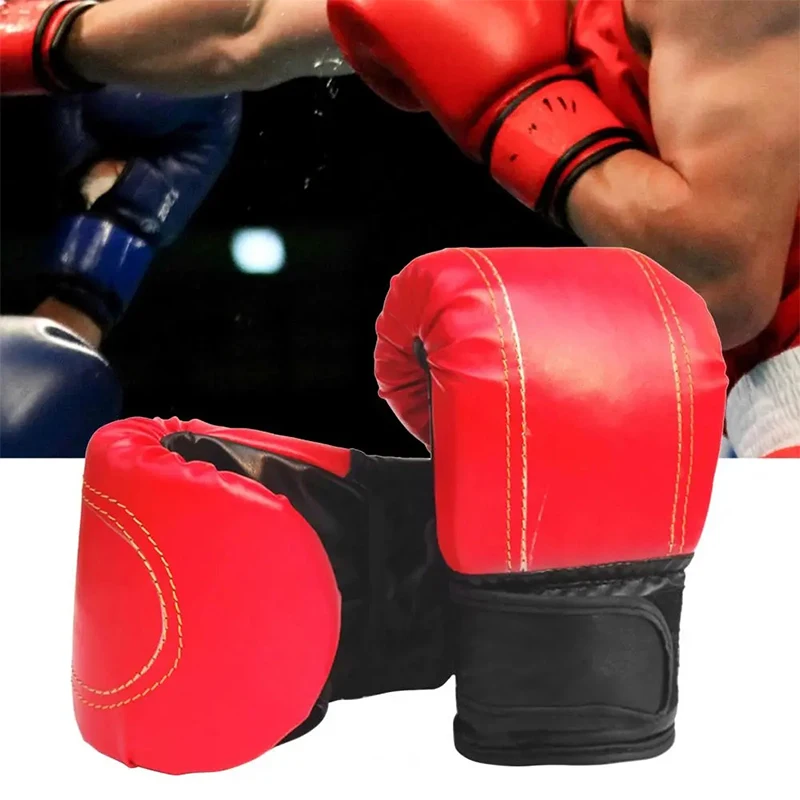 Rękawice Kick Boxing Unisex PU Karate Muay Thai Guantes Fight MMA Sanda sprzęt treningowy sportowe skórzane rękawiczki stresujące