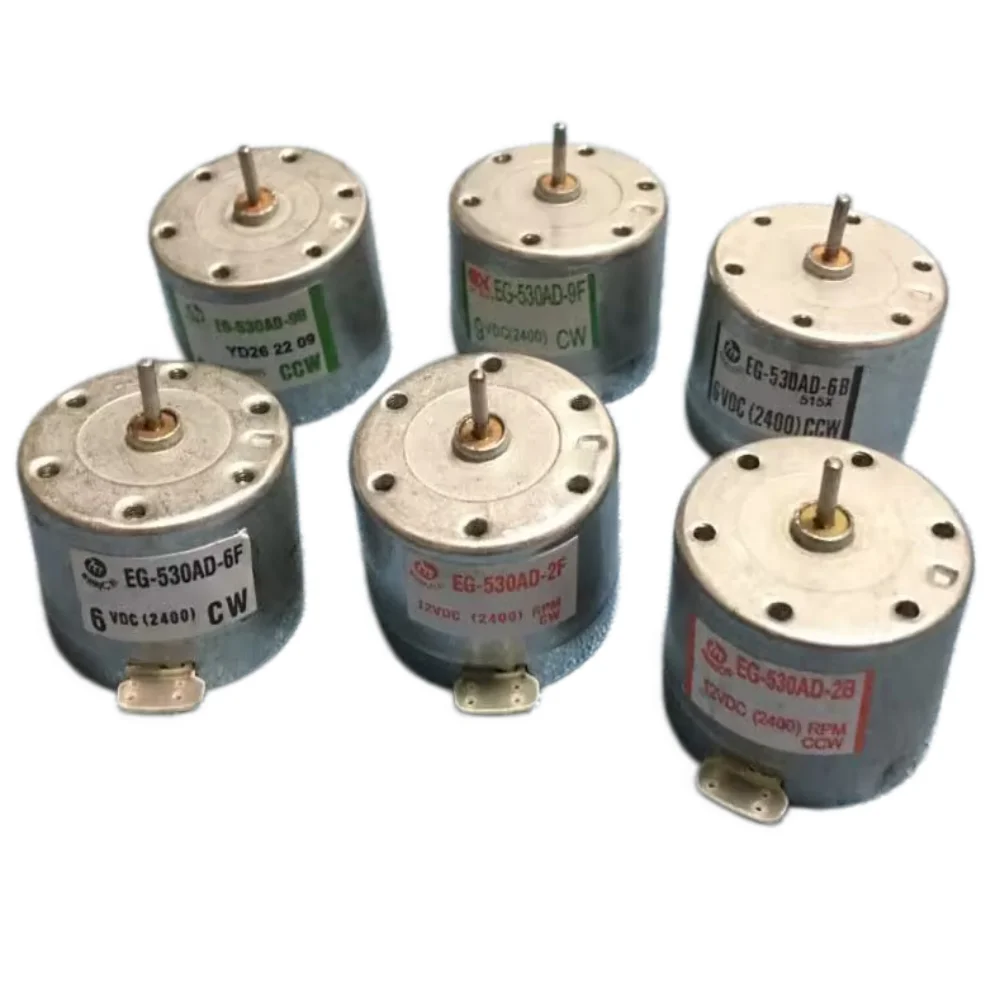 EG-530AD-2F/2B/6B/6F/9B/9F CCW CW 2400RPM 6V 9V 12V Recorder Motor High Torque Cylinder Shaped Electric Mini DC Motor