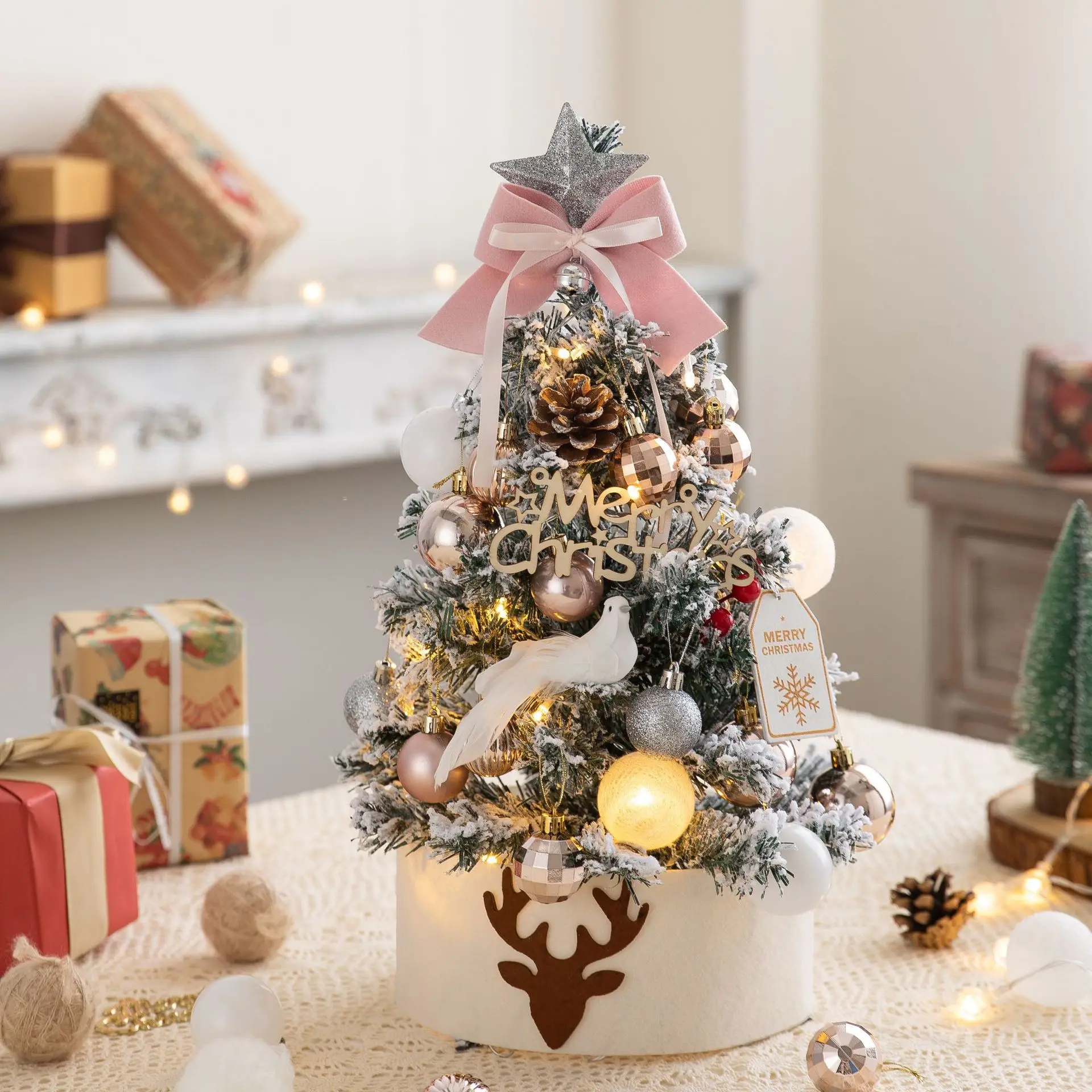 60cmDIY Christmas Tree Merry Christmas Decorations For Home 2023 Christmas Ornament Xmas Navidad Gifts Santa Claus New Year Tree