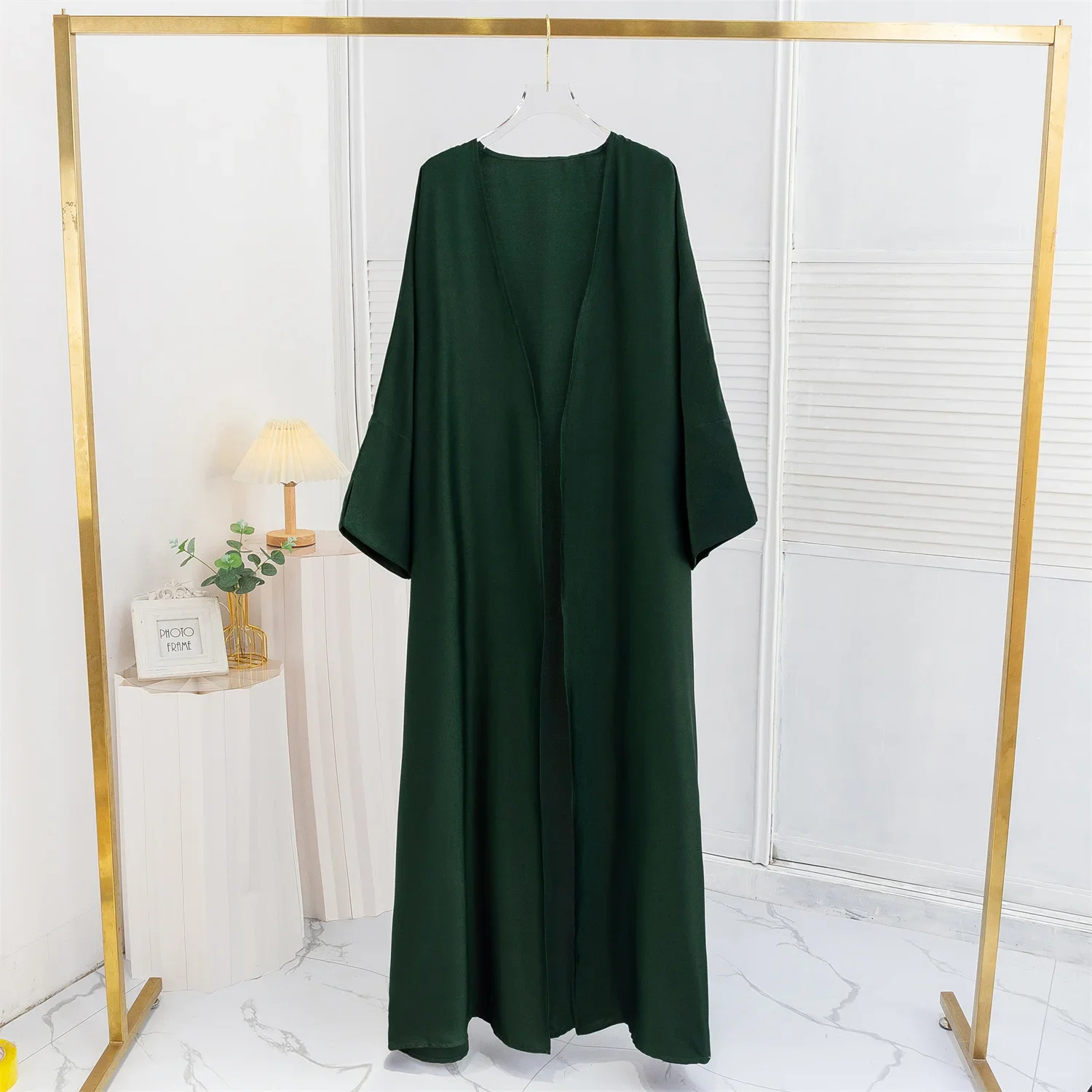 Muslim Open Front Abaya Long Sleeve Ramadan Maxi Length Dress Women\'s Clothing Cardigan Abayas Wearout Kaftans Women Jilbabs