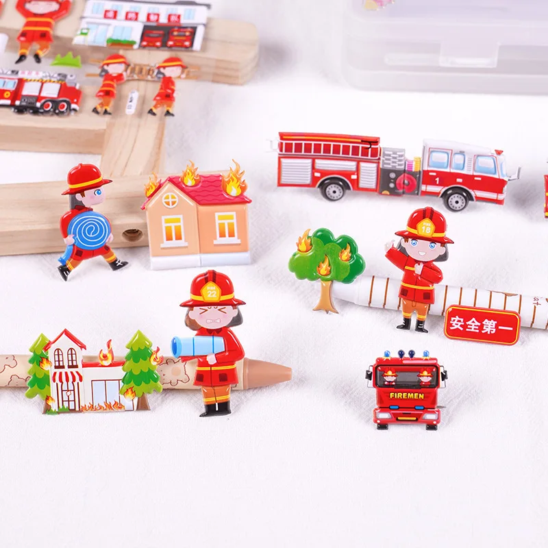 

Firefighter 3D Children's Cartoon Foam Boy Stickers Early Education Toys Environmental Education Stickers Reward Stickers