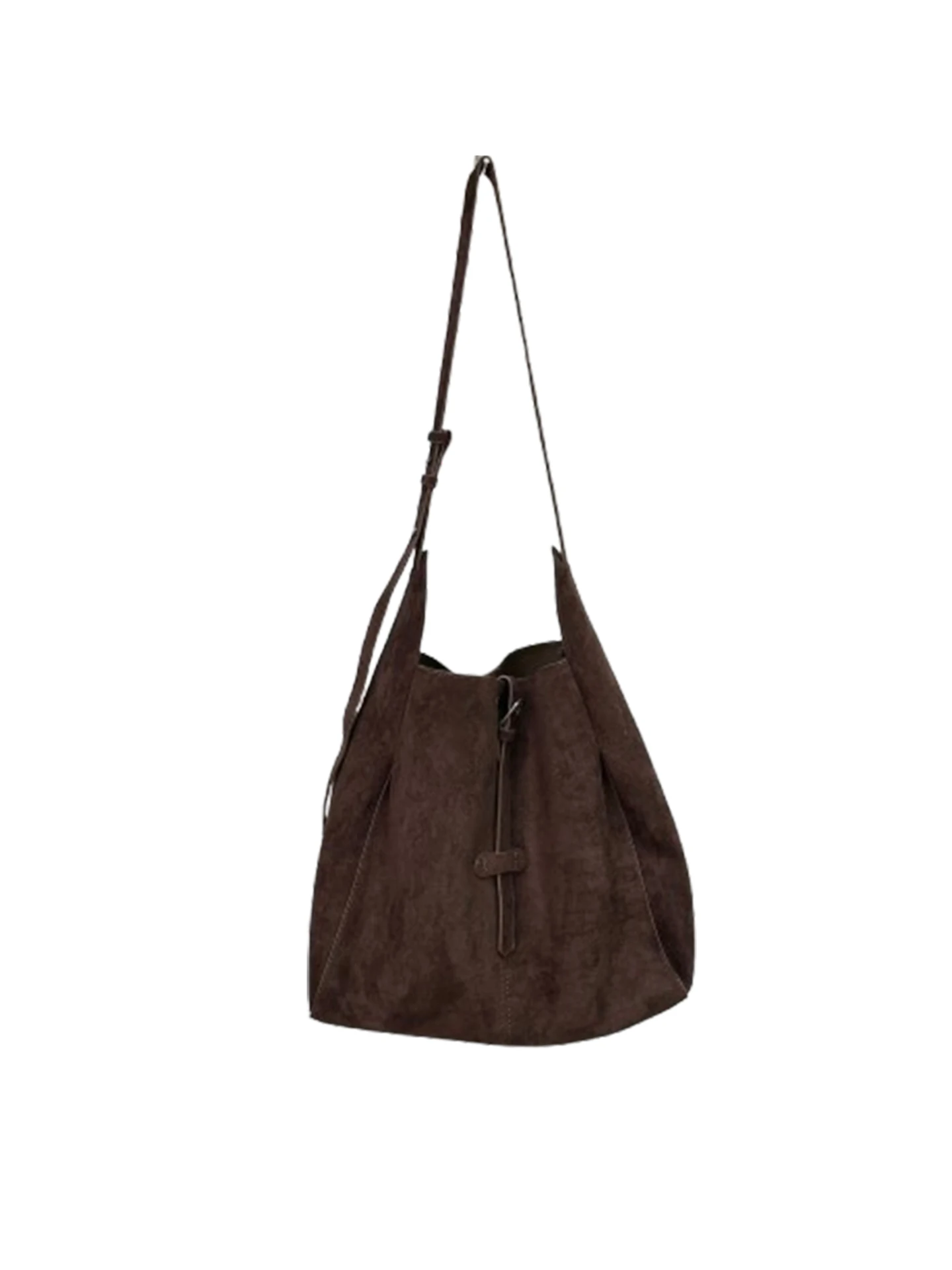 American Retro Suede Suede Tote Women's Bag Large Capacity For Versatile Commuting And High-end Feel Trendy Single Shoulder Bags