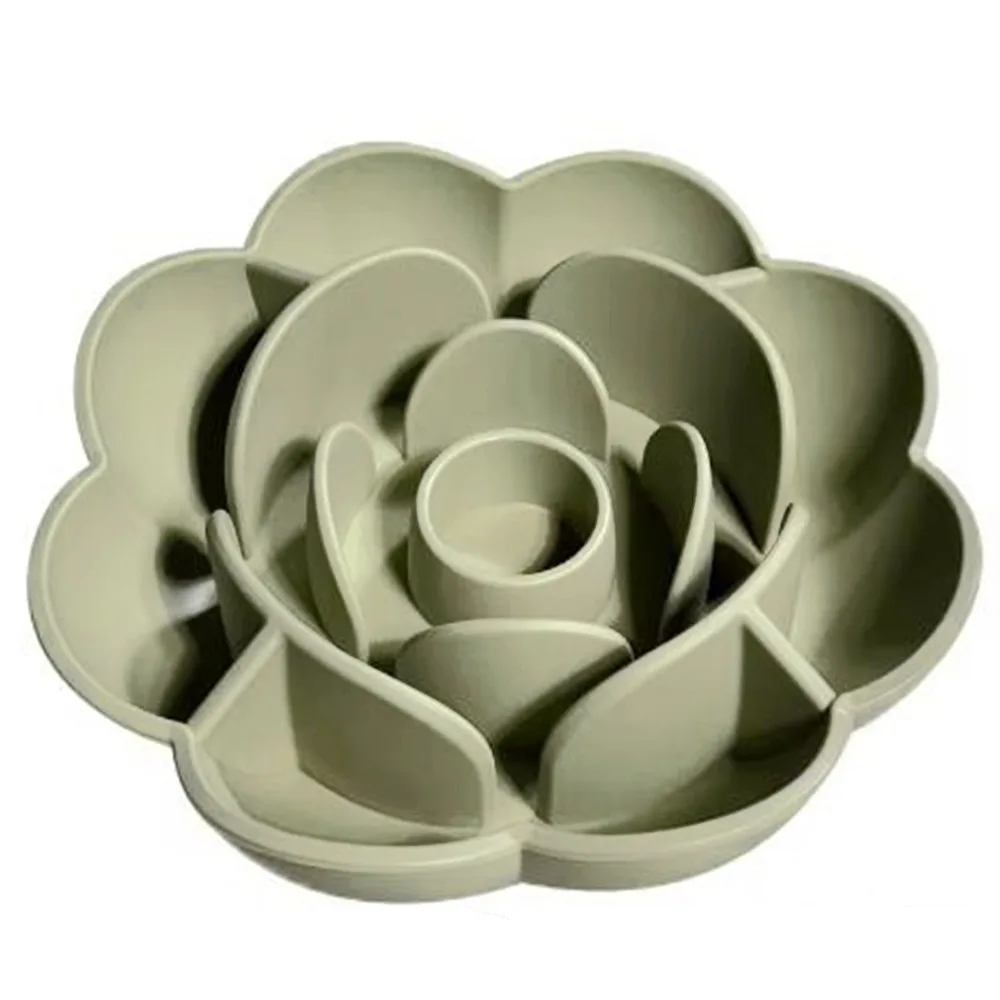 

Silicone Rose Shape Dog Bowl Anti-choking Anti-Knocking Pet Slow Food Bowl Non-Slip with Suction Cup Cat and Dog Food Bowl