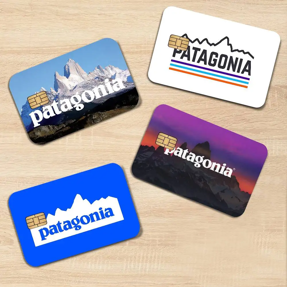 Funda de Lujo con Adhesivo de Piel de Oso de Dibujos Animados con el Logotipo de Patagonia para Tarjetas de Crédito y Débito Grandes, Parte Delantera