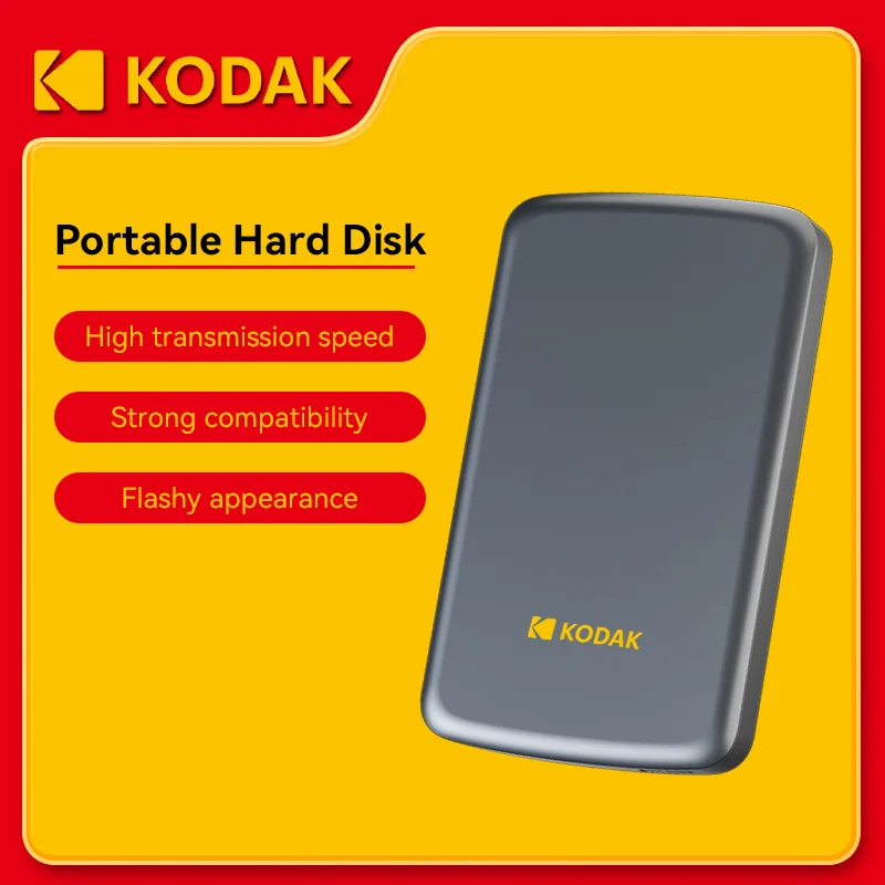 

Kodak 2,5-дюймовый портативный внешний жесткий диск PHDD 500 ГБ/1 ТБ USB 3.0 для PS5 Xbox PC Mac Desktop MacBook