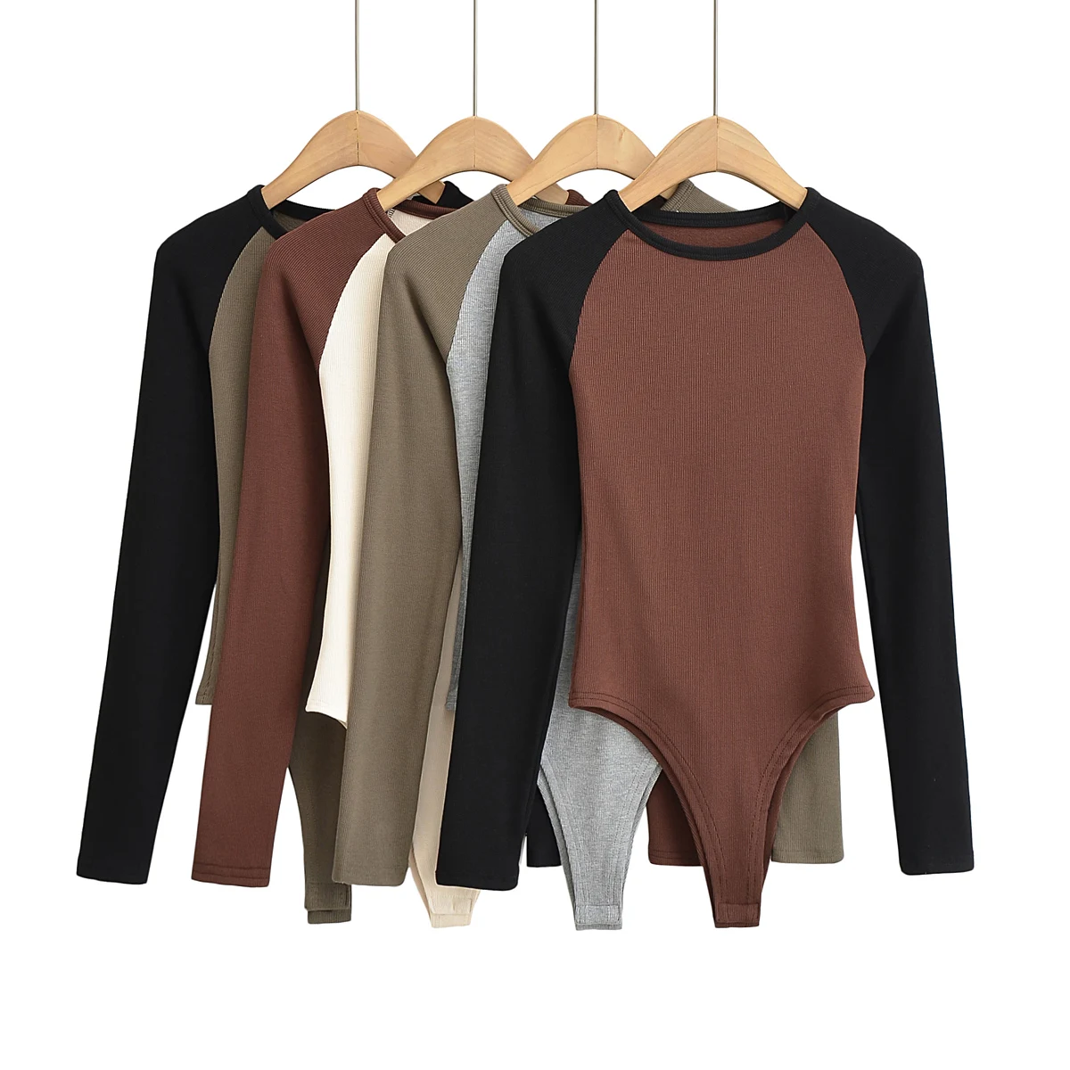 

Long sleeve bodysuits women streetwear sexy tops women 2023 y2k korean fashion bodycon bodysuits patchwork body suits ribbed