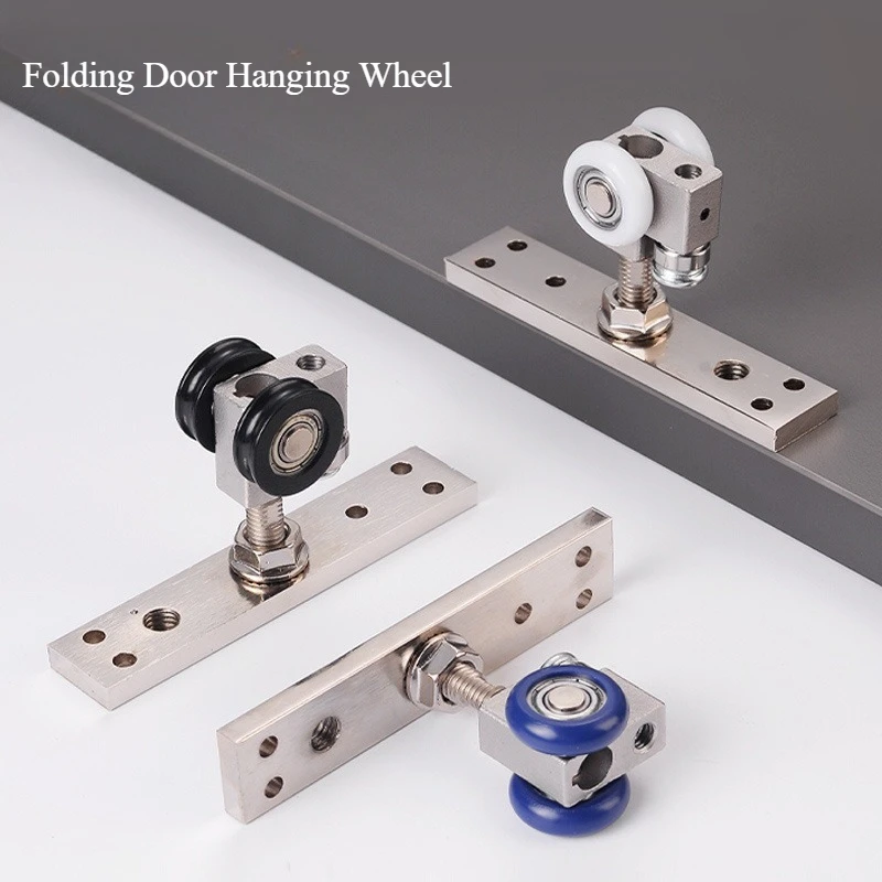 

Folding Door Hanging Wheel -Sliding Door Silent Universal Hanging Wheel with Nylon Buffer, Heavy-Duty Pulley for Suspension Rail