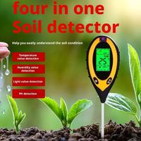 Soil PH Meter Tester Soil Tester Meter Moisture Monitor Temperature Sunlight Tester for Gardening Plants Farming 4 in 1 Tool