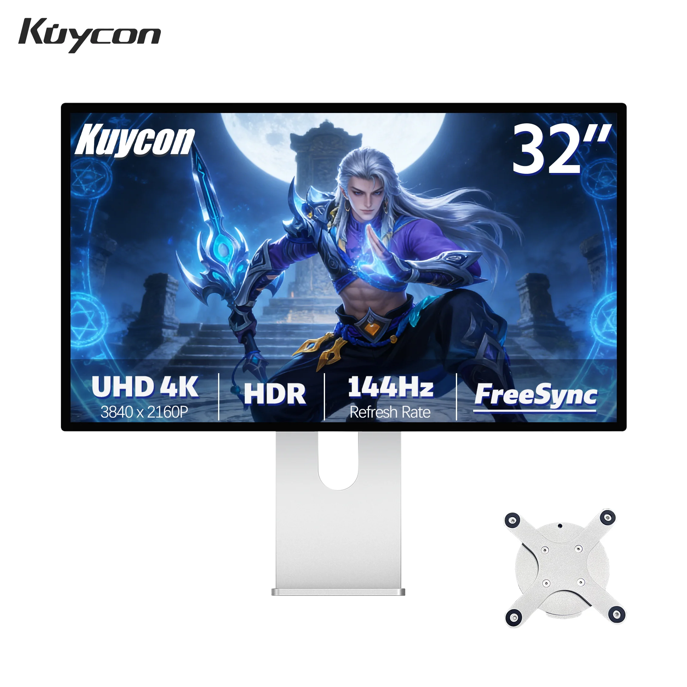 

Kuycon P32K 4K 32-Inch Desktop Monitor IPS Panel Computer Game Display HDR 99% sRGB Aluminum Alloy 10 Bit Replacement Warranty