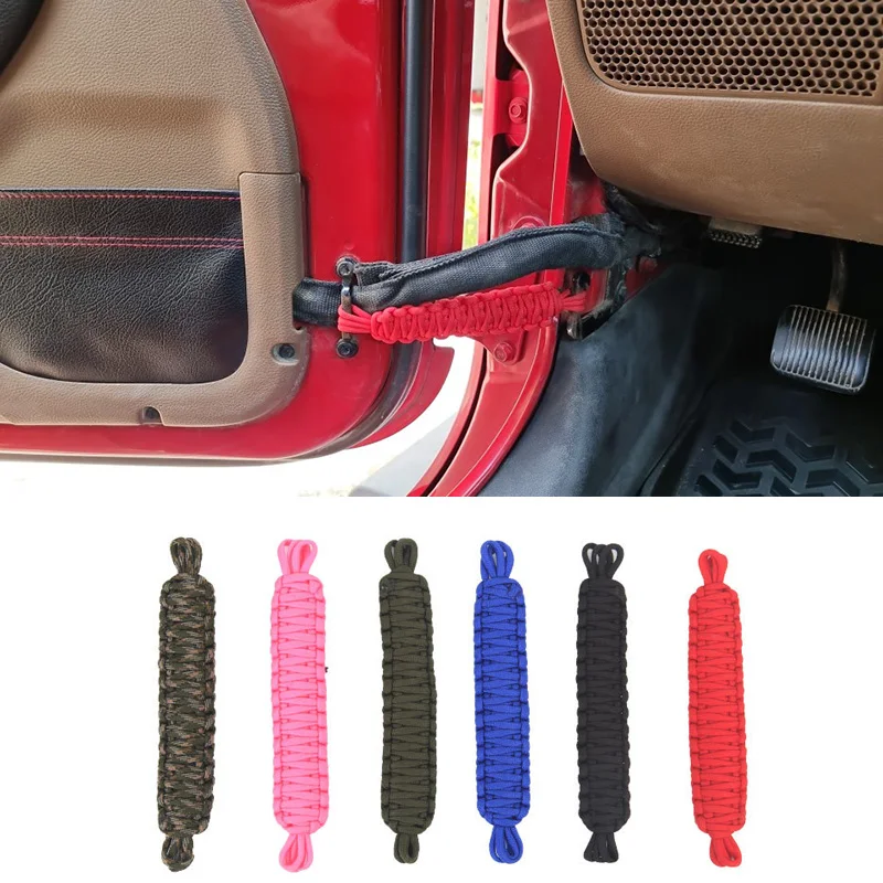 1Pair Door Limiting Strap Restriction Protection Positioning Woven Rope for Jeep Wrangler CJ YJ TJ JK JKU JL JLU Gladiator JT