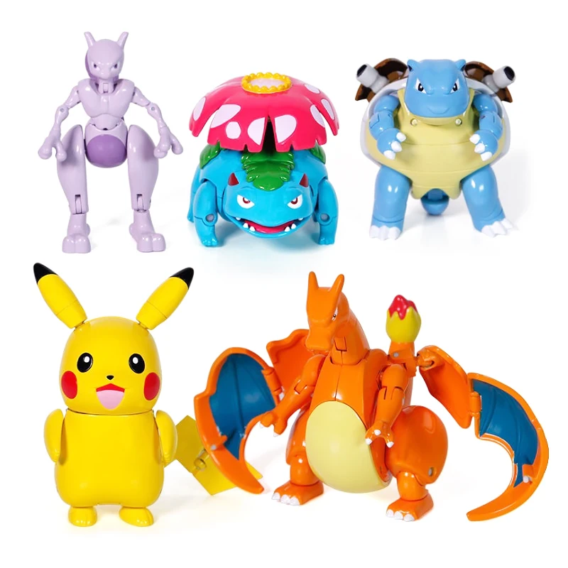 Pokemon Ball Deformation Toys Pikachu Mewtwo Gyarados Pocket Monster Pokeball Pokemon Action Figure Children Toys Birthday Gift