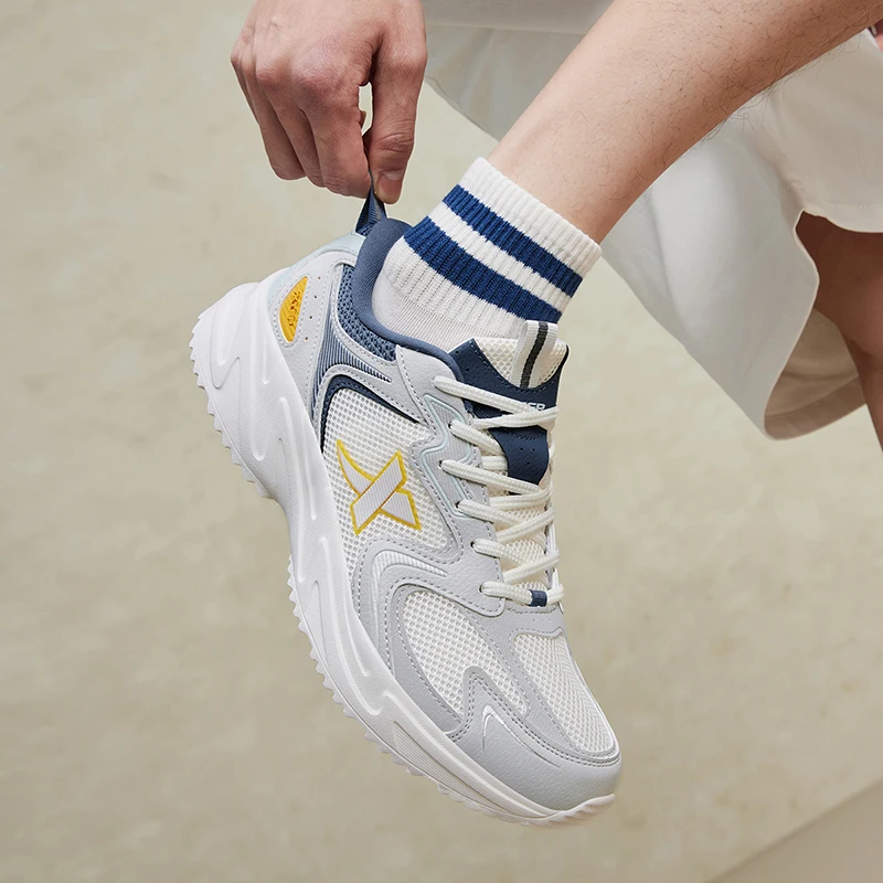 Xtep Casual Shoes For Men 2024 Summer Durability Men\'s Sports Shoes Wear-Resistant Lace Up Non-Slip Outdoor Shoes 876219320026