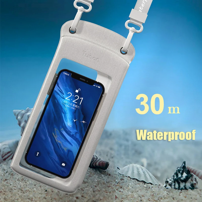 7.2inch Waterproof Phone Bag Diving Phone Case Cover Touch Screen Takeaway Rider Rainy Day Phone Holder Swimming Cellphone Pouch