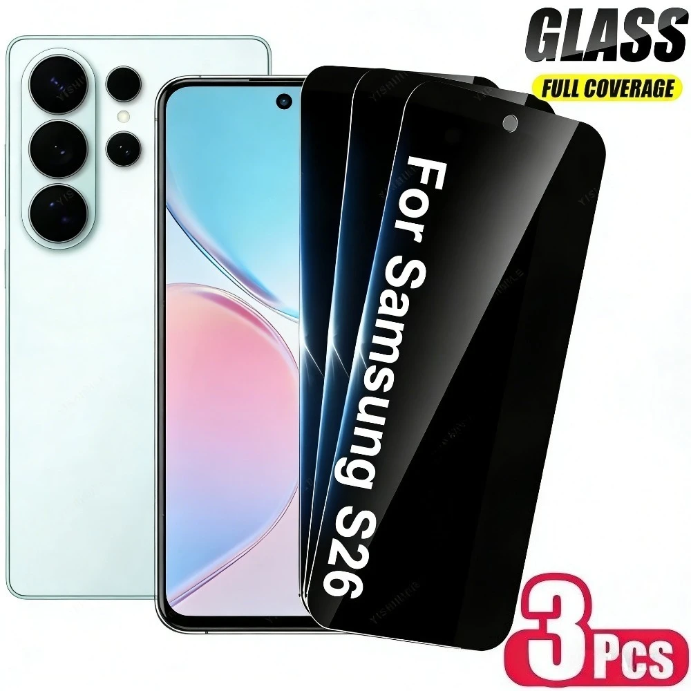 

3Pcs Privacy Full Screen Protector for Samsung Galaxy S26 S25 S24 Ultra S23 S22 S21 Plus S25 S24 FE Anti-Scratch Tempered Glass
