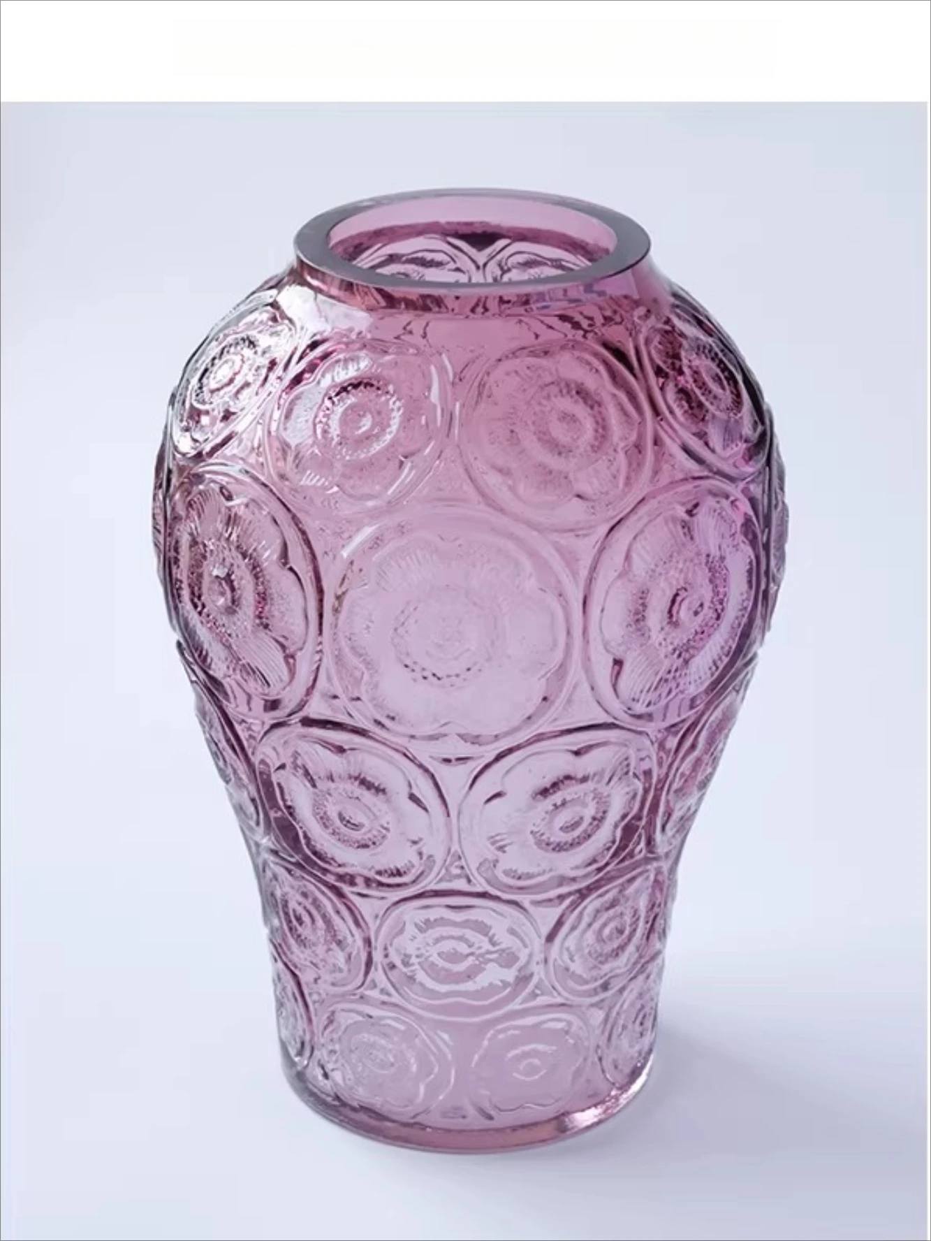

Embossed glass, Jiang purple crystal sense medieval vase living room ornament