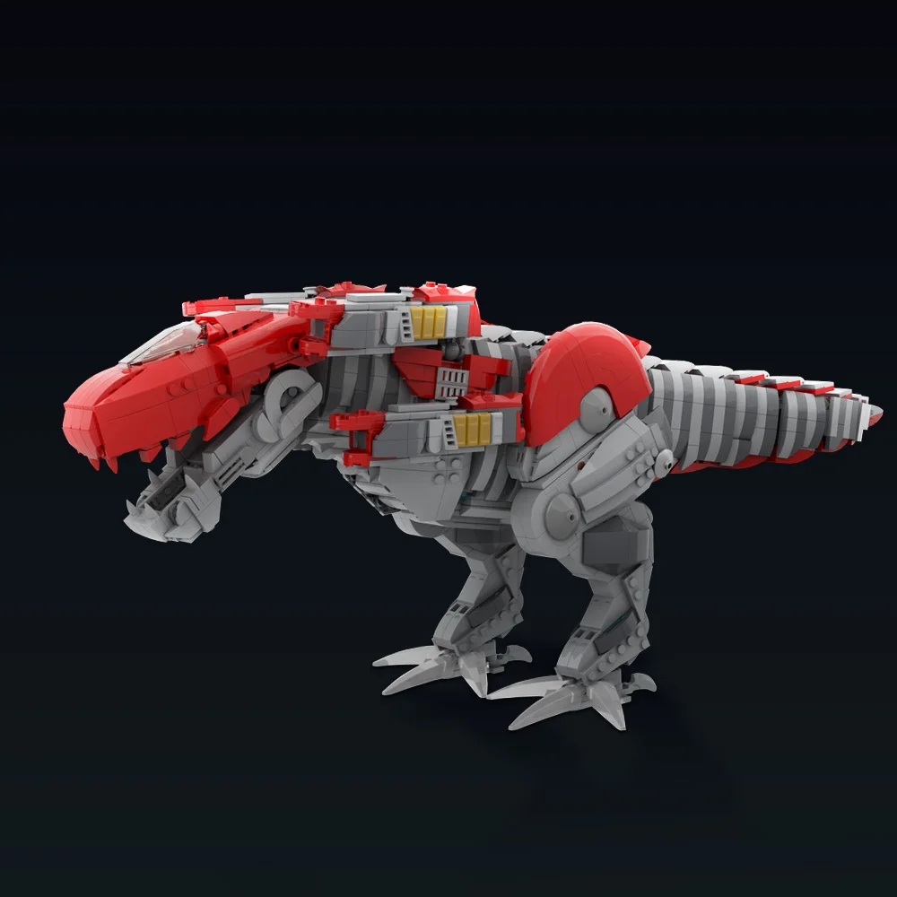 

MOC T-Rex Zord Model Building Blocks Anime Super Sentai Tyrannosaurus Rex Activity Mecha Horror Animal Bricks Toy Gift