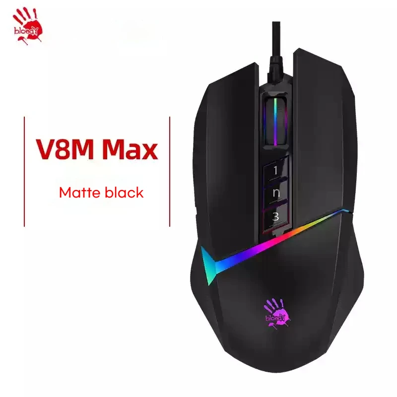 

Проводная мышь Bloody V8M Pro MAX, эргономичная RGB BC3332-A, скорость возврата 2 карата, 10 программируемых кнопок, индивидуальная игровая мышь для киберспорта