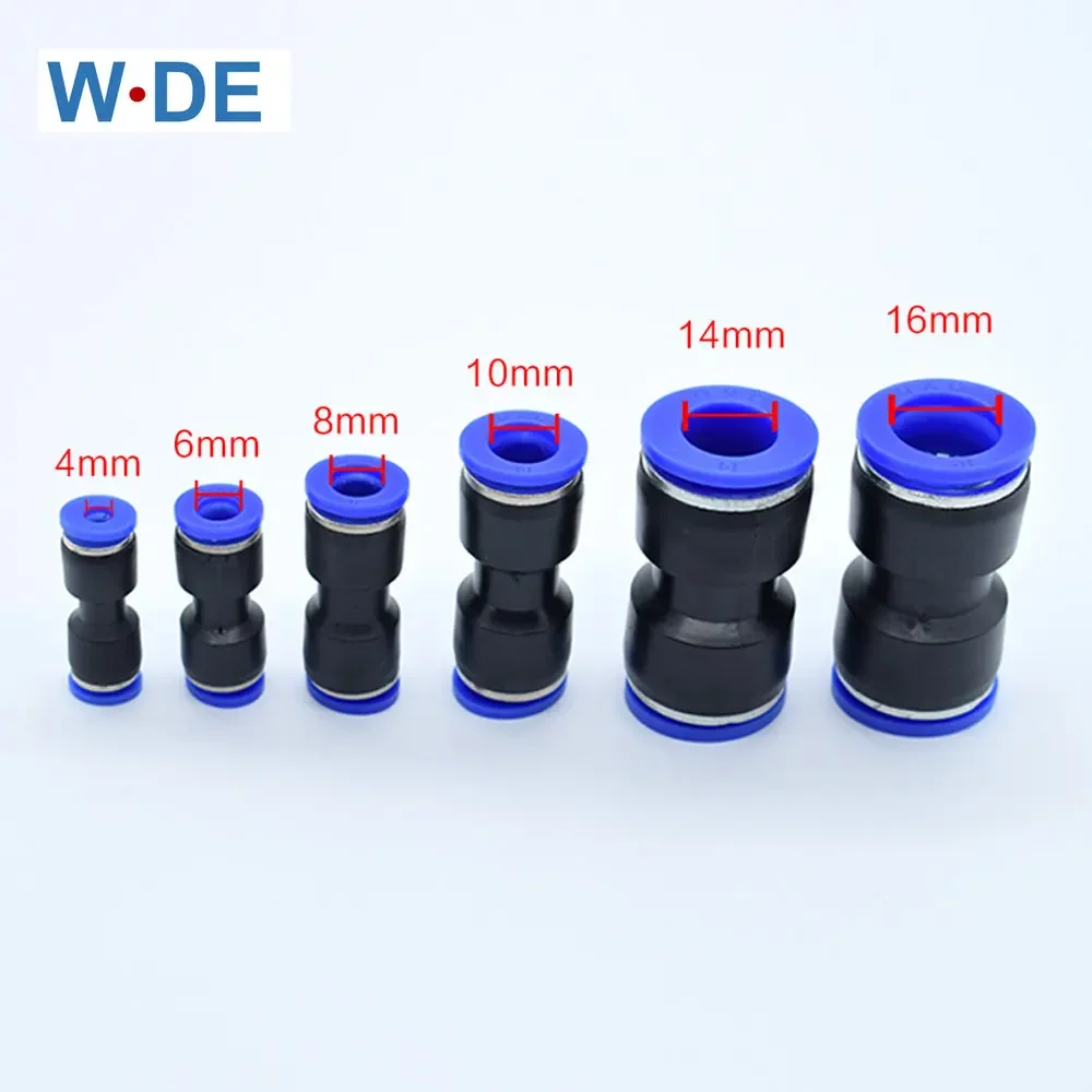 Pneumatic Fittings PU/PG Straight Connector 4-16mm OD Hose Reducing 8-6mm Plastic Push In Quick Connector Air Fitting Plumbing