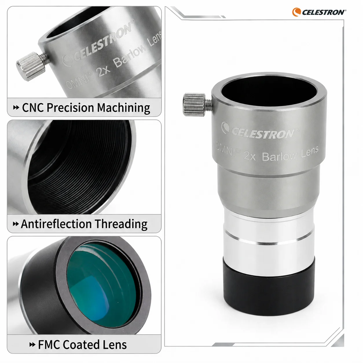 Celestron omni 2x Barlow Lens High-Definition Lens Astronomical Telescope Magnification Lens Professional Telescope Accessories view 4