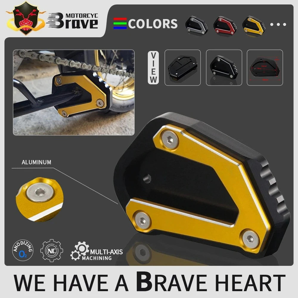 

Enlarger For DL650 V Strom Vstrom 650 2004 - 2021 2020 2019 2018 2017 Motorcycle Black Side Kickstand Stand Extension