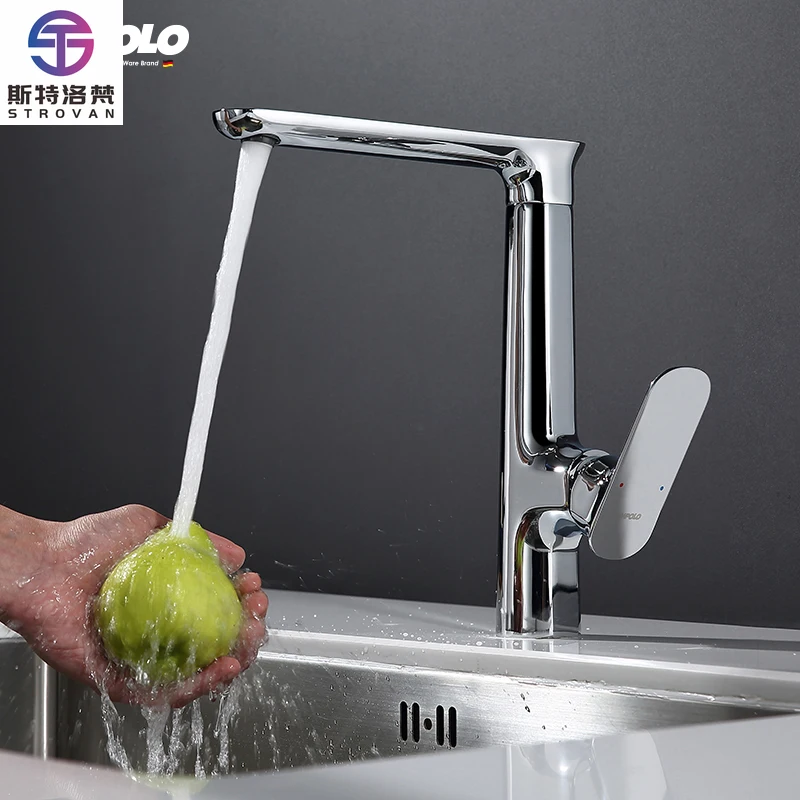 

European Popular 360 Degree Rotating Faucet Ceramic Valve Core Brass Kitchen Faucet Mixer With Flexible Hose