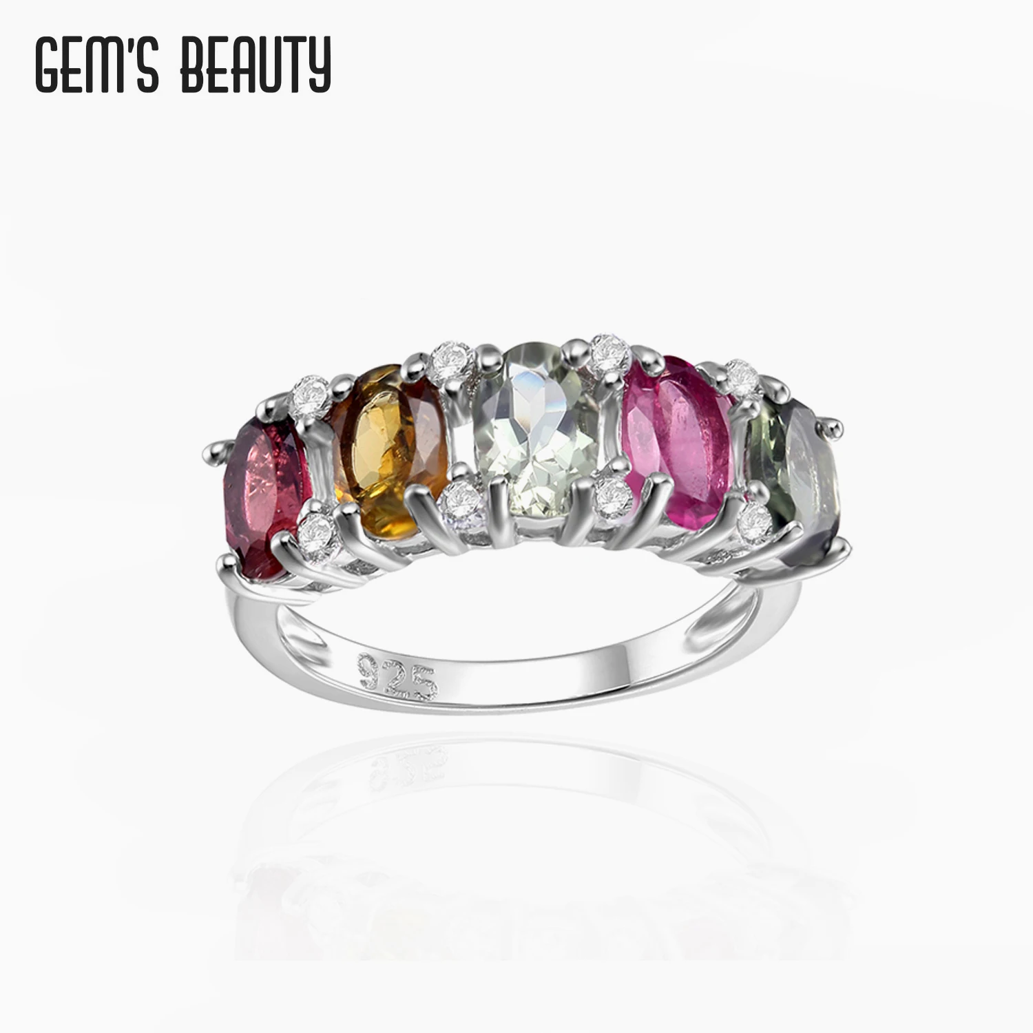 

Gem's Beauty 925 Sterling Silver Birthstone Rings For Women Fine Jewelry Exquisite Gem 925 Silver DIY Gemstone Rings