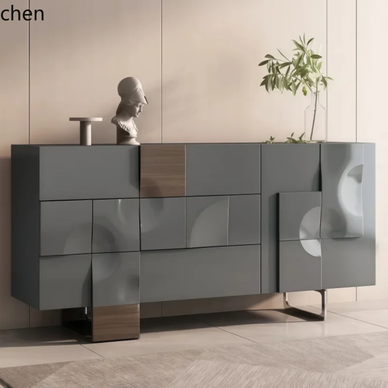 YFY  Lacquered Sideboard Entryway Cabinet Bedroom Bedside Storage Living Room Wall-Mounted Decorative Cabinet