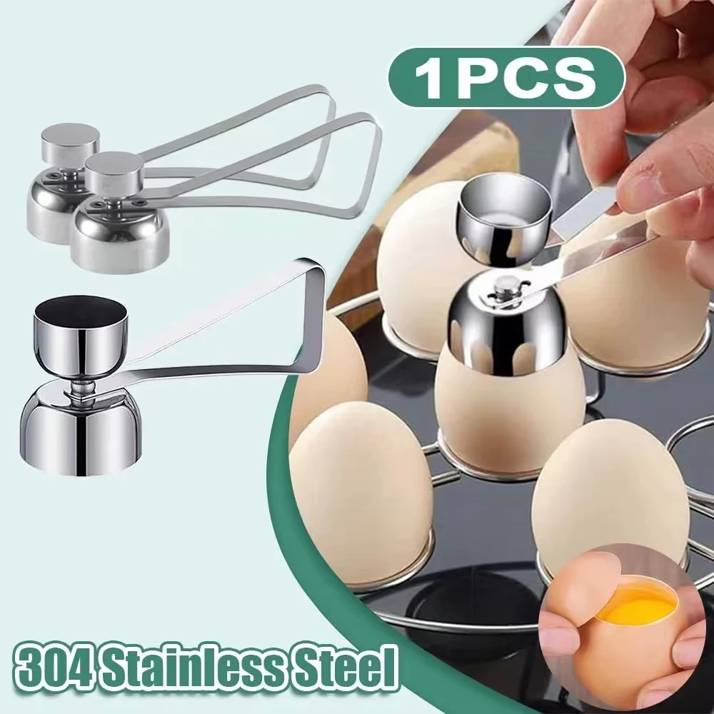 

304 Metal Egg Eggshell Opener Eggshell Cutter Double Head Egg Topper Shell Opener Boiled Raw Egg Creative Kitchen Tools