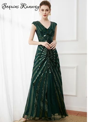 Sexy vintage maxi Sequin summer Dress women 2026 elegant luxury wedding party dress long bridesmaid evening prom Dresses vestido
