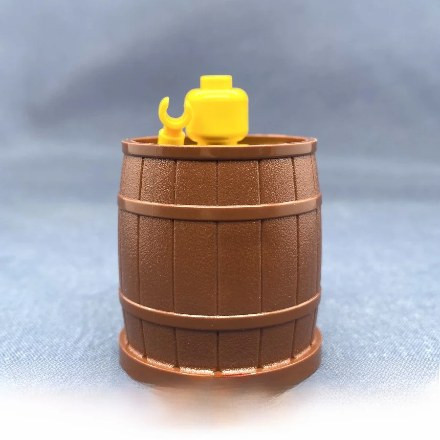 

ible Domestic Moc Building Blos Accories Large round Barrel 4x4x35 Cask Toy for Children And Teenagers above 4
