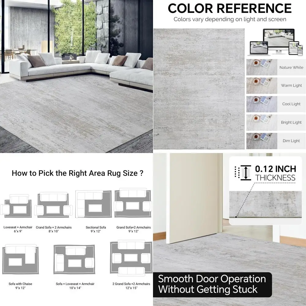 

Large Boho-Style 10x14 Area Rug for Living Spaces and Bedrooms with Non-Slip Indoor Backing