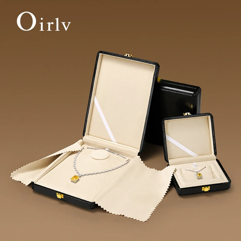 

Orilv Leather Jewelry Box Set Box Light Luxury Ring Necklace Display Storage Boxs Jewelry Display Packaging Box Ladies' Gift Box
