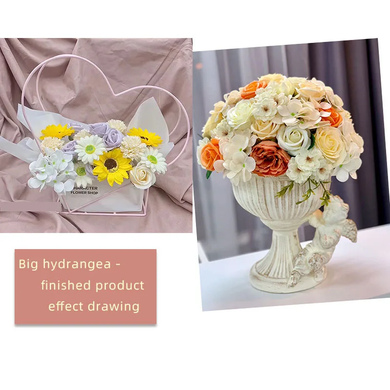 25 Stück Künstliche Hortensien-Blütenköpfe DIY-Bastelmaterialien für Geschenkboxen, Blumensträuße, Valentinstag, Hochzeit, Heim- und Partydekoration – Detail 5