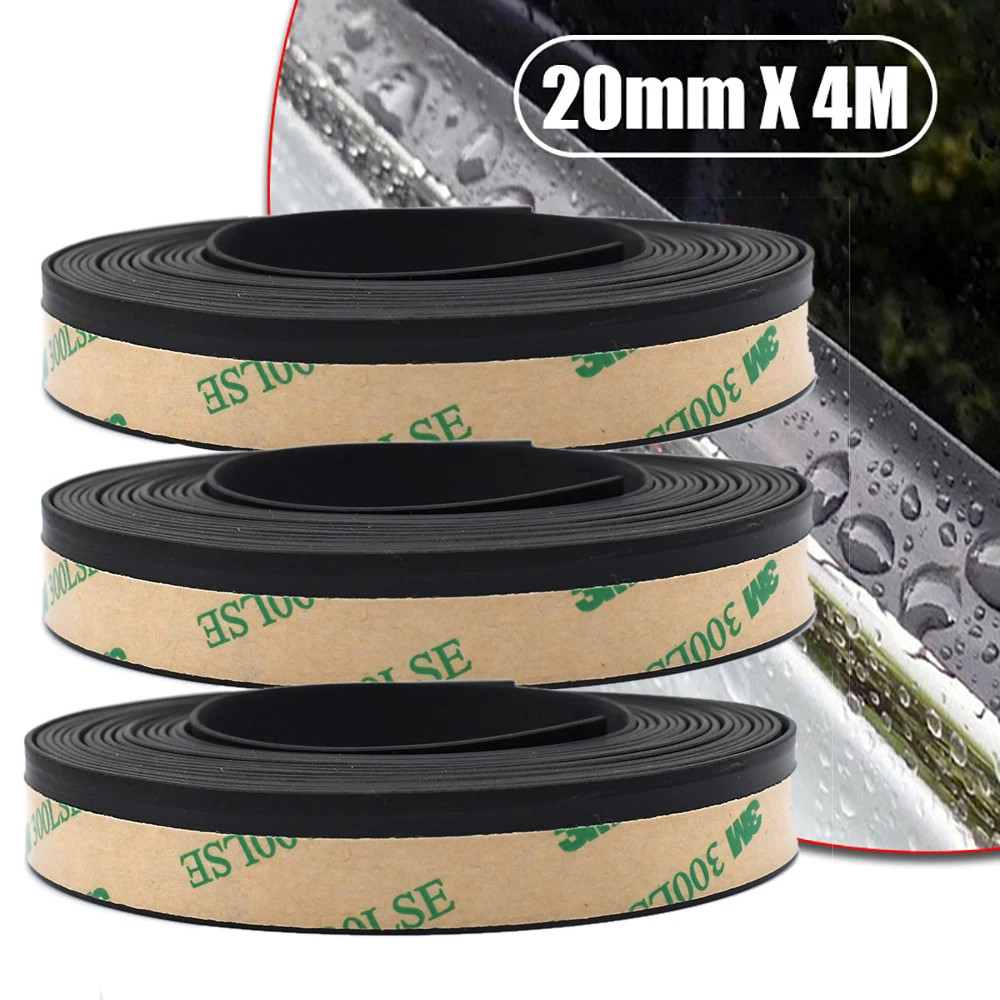 

4M Car Door Window Rubber Sealing Strip Trim For Auto Front Rear Windshield Sunroof Triangular Edge Weatherstrip Seal Waterproof