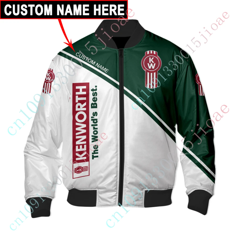 

Kenworth Jackets For Men's Clothing Bomber Jacket Techwear Baseball Uniform Harajuku Parkas Windbreaker Thick Coats Custom Logo