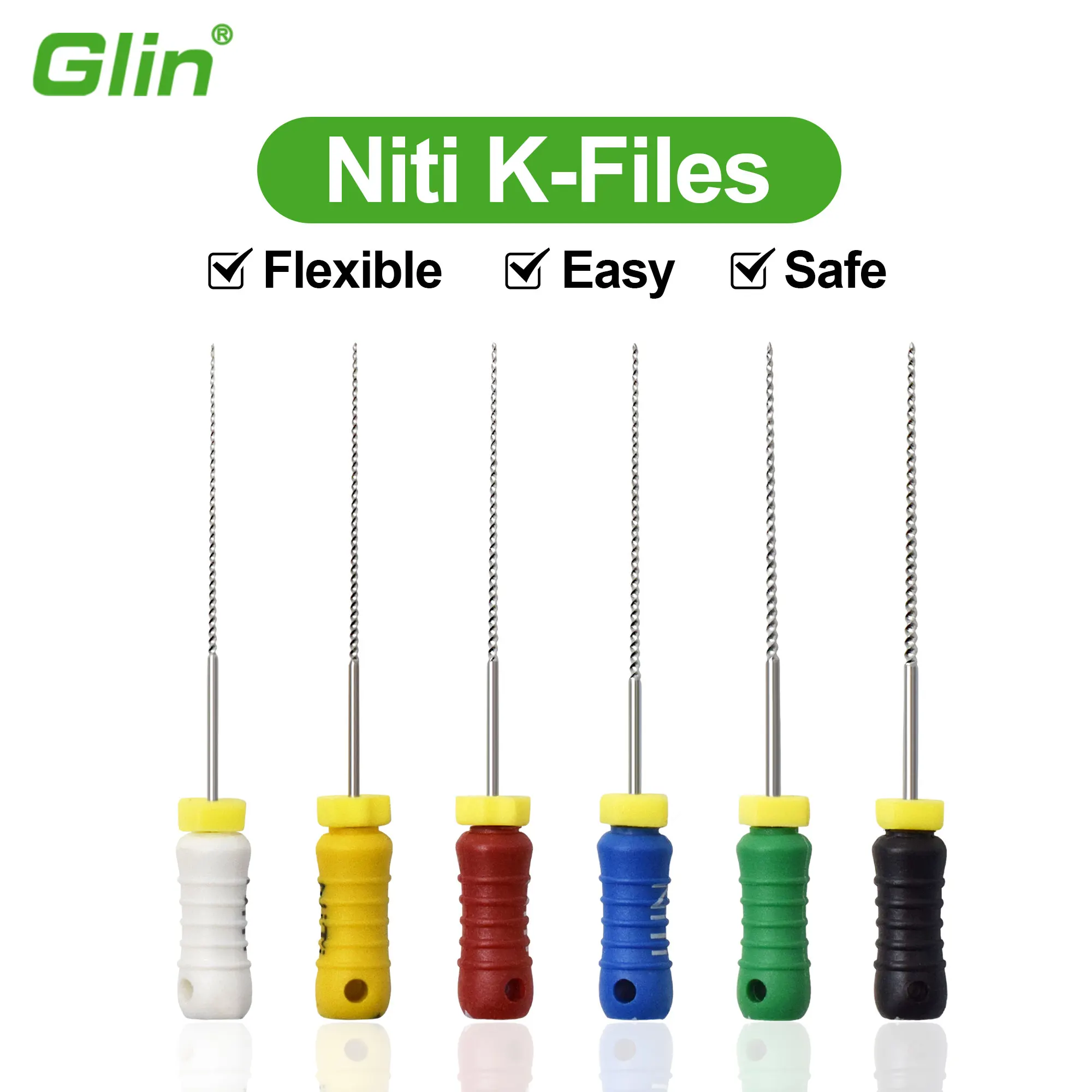 Glin 10 boxes  Endodontic Root Canal K Files (Hand Use) Dental K-File  Endodontic Instruments Dentist Tools