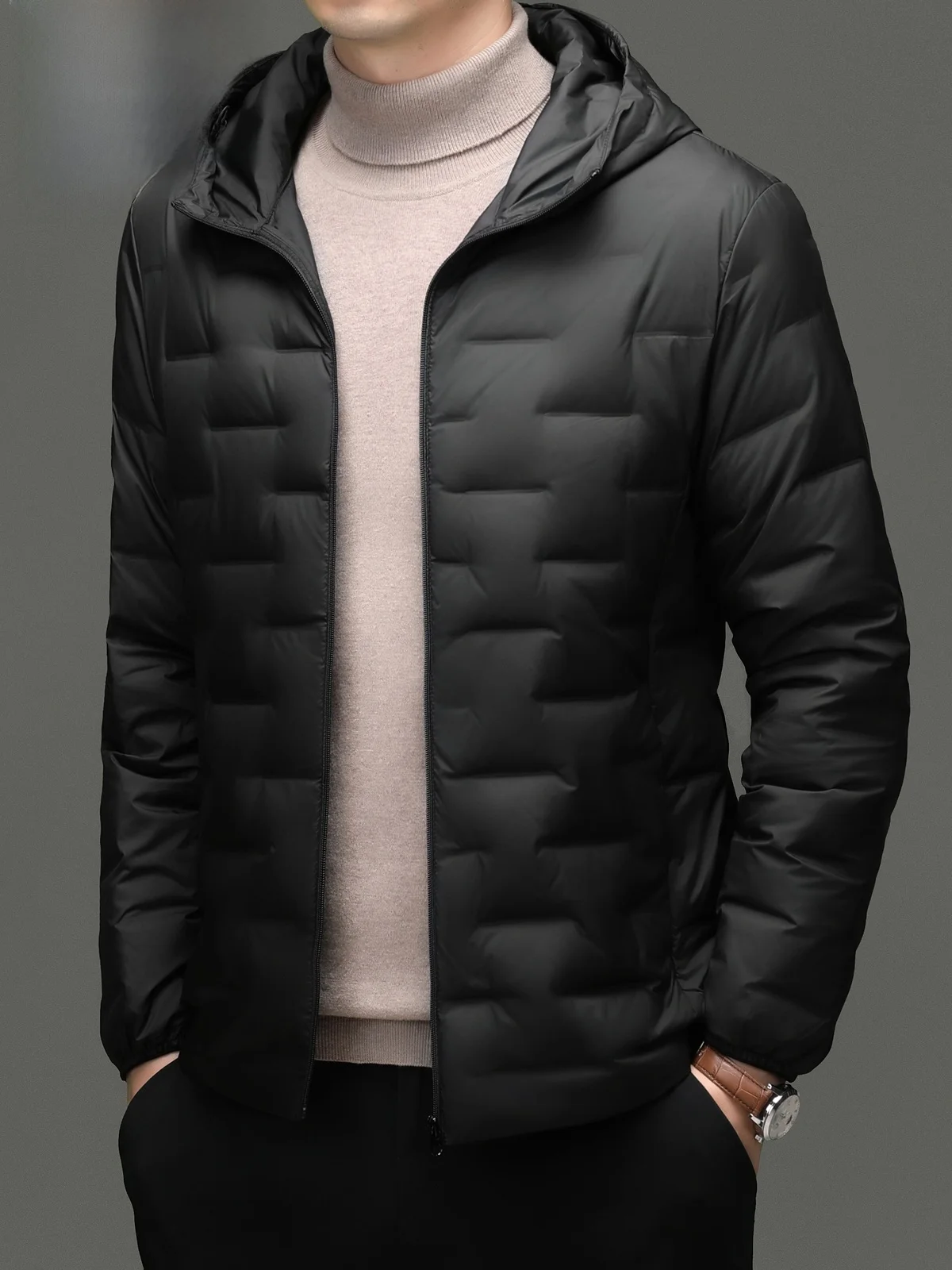 بيير كاردان الرجال خفيفة الوزن مقنعين أسفل Jaet 2025 شتاء جديد Sle الدفء Faion ملابس خارجية عادية فضفاضة تناسب #4