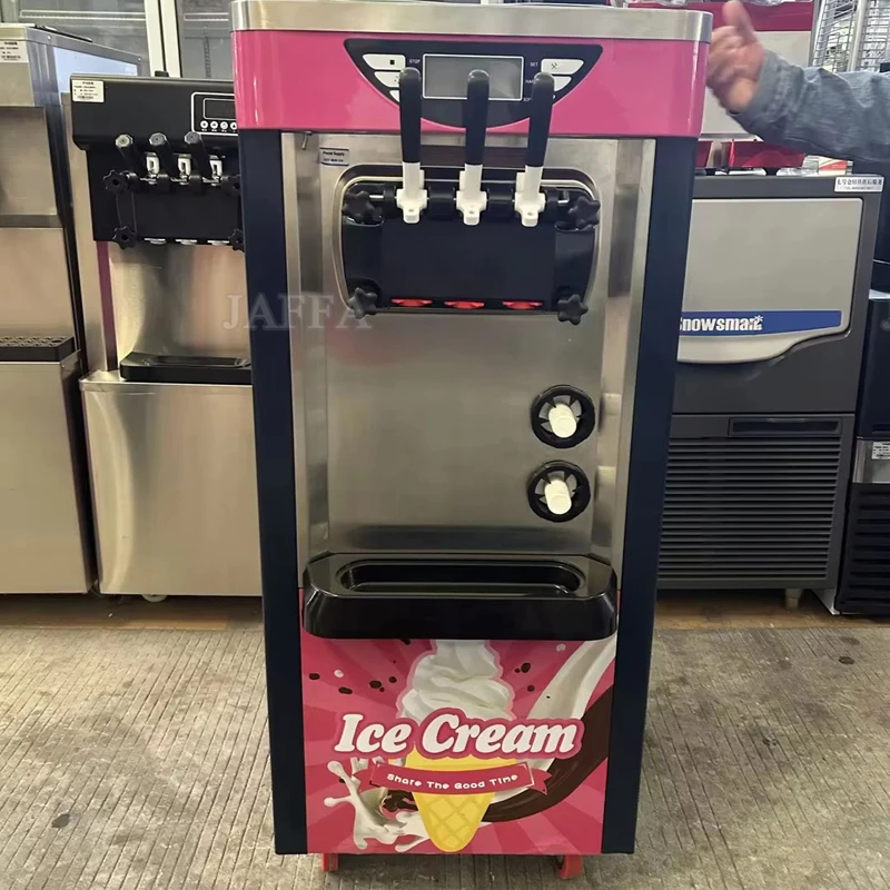 Ice Cream Machine Stainless Steel LCD Panel Desktop Vertical Small Automatic Home Commercial Double Storage Cylinder