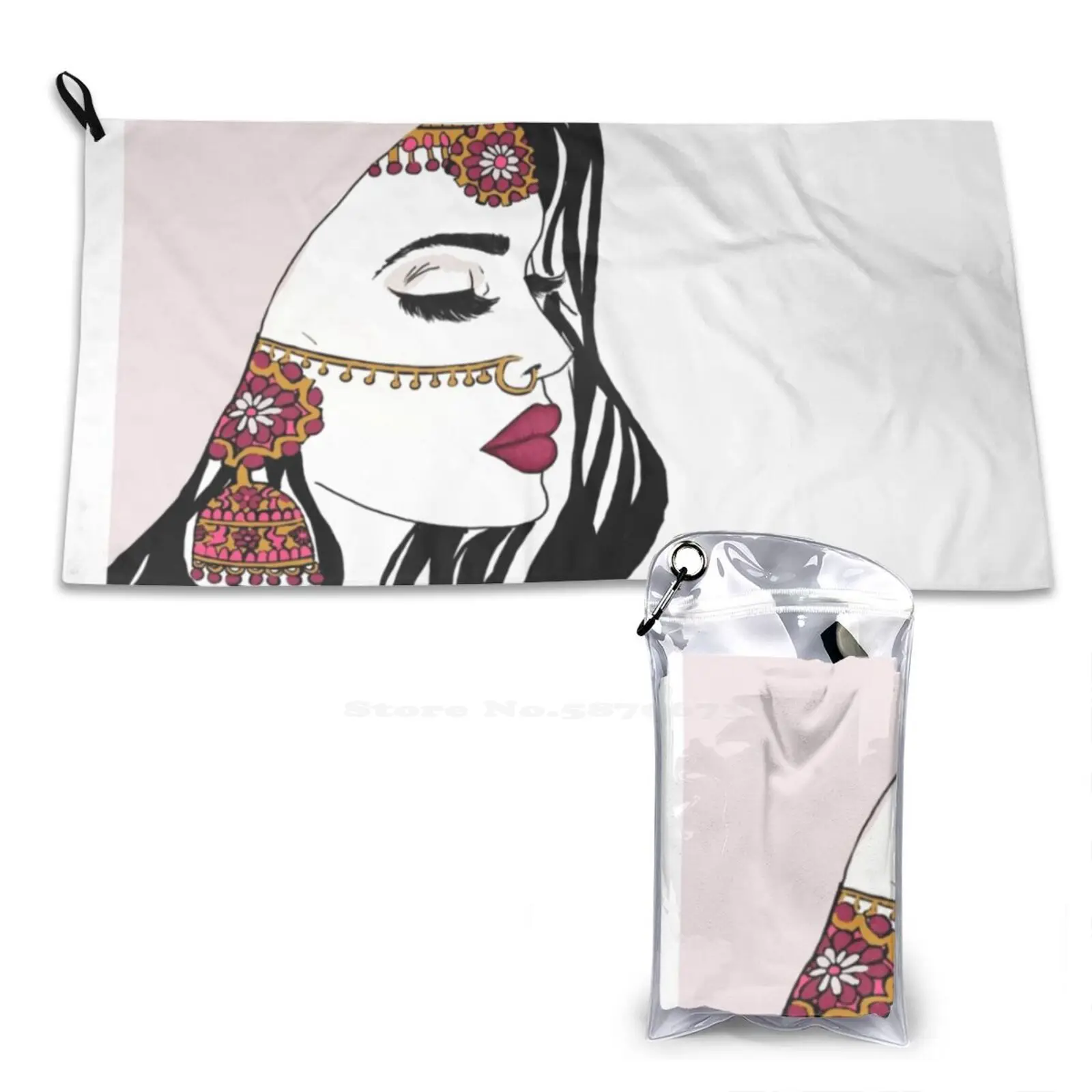 Pink Dulhan Soft Towel Quick Dry Beach Towel