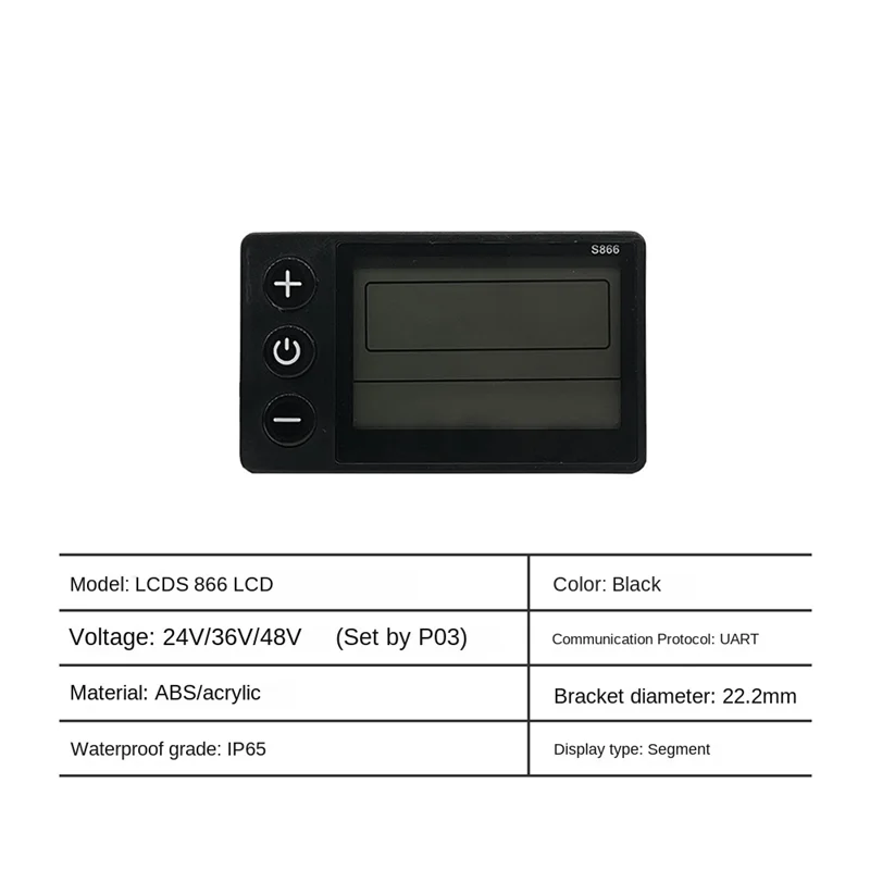 

A61P LCD-S866 ЖК-дисплей для электрического велосипеда, 24 В, 36 В, 48 В, дисплей для электронного велосипеда с водонепроницаемой вилкой, модификация электровелосипеда