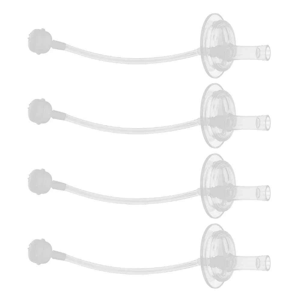 

4pcs Duckbill Pacifier Silicone Straw Nipples Feeding Bottle Weighted Spill Proof Straws Lightweight Baby Soother