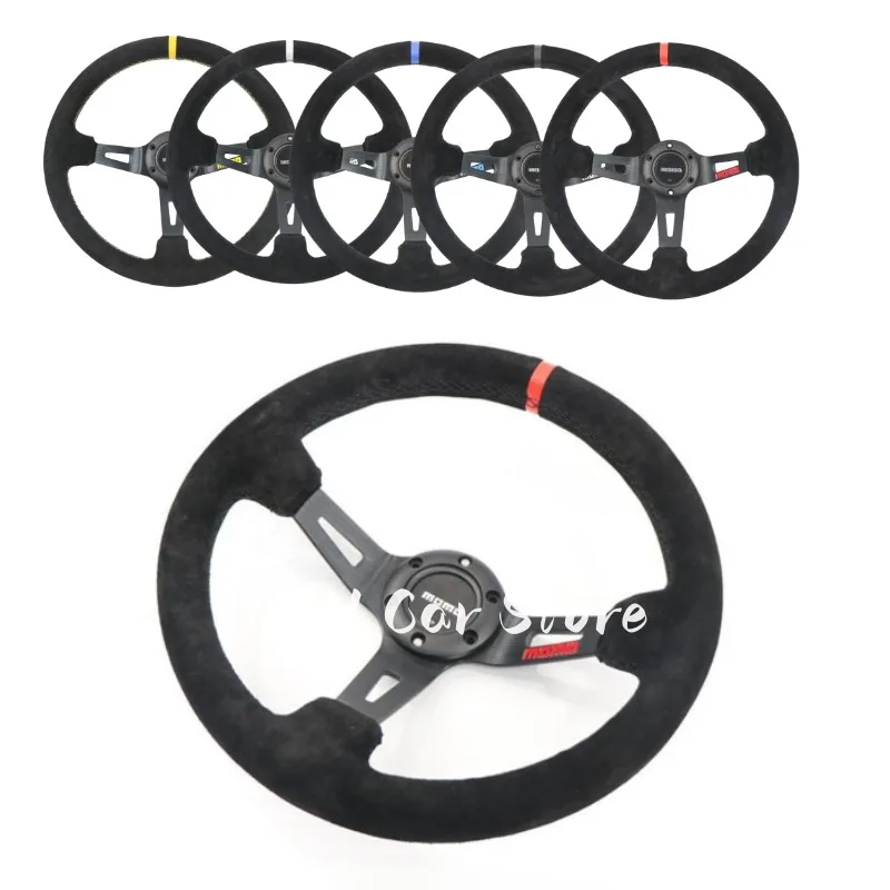 

Car Modification Steering Wheel 14 Inch Frosted Personalized Competitive Racing Steering Wheel 350mm Suede Universal