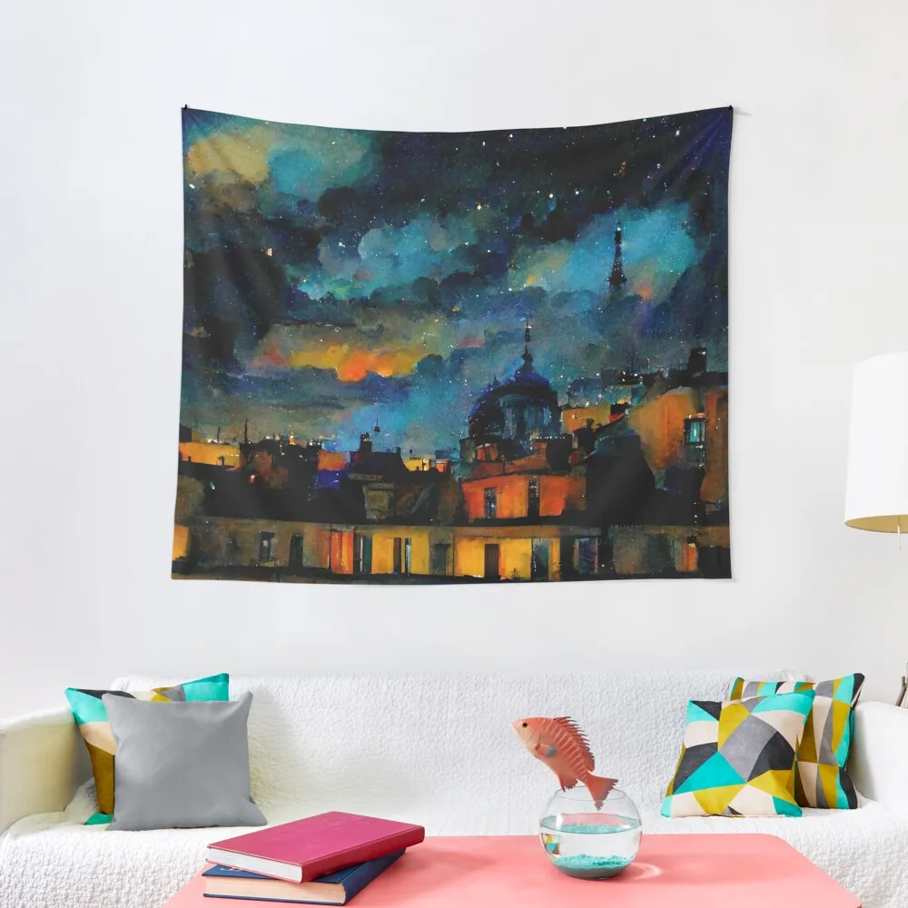 Rooftops of Paris II Tapestry House Decorations Decorative Wall Mural For Bedroom Wall Deco Tapestry