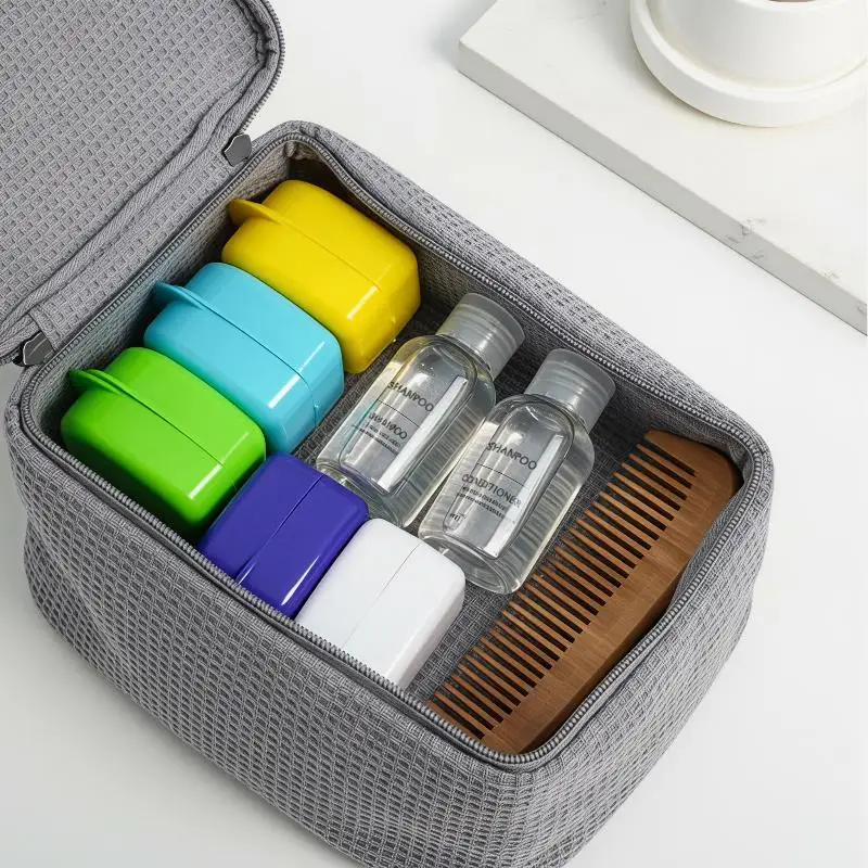 Denture Storage Box Multi Colored Easy to Clean Portable Holder for Travel Bathroom Oral Hygiene