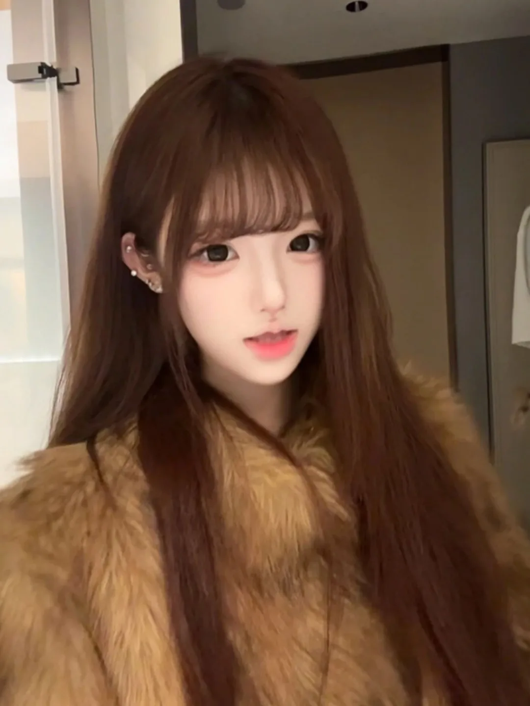 

Ретро-пальто в женственном стиле, высококачественное, модное, универсальное, из кожи и меха, теплое, с меховым воротником