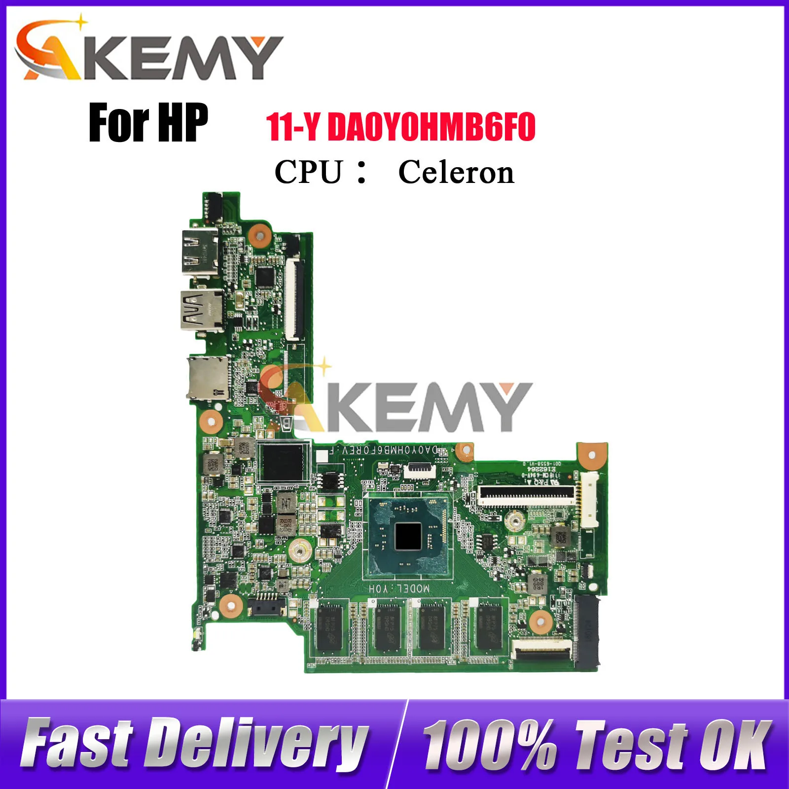 

DA0Y0HMB6F0 Laptop Motherboard For HP Stream 11-Y 11-R With N3060 N3050 CPU 2GB RAM 907727-601 830814-601 100% Fully Tested