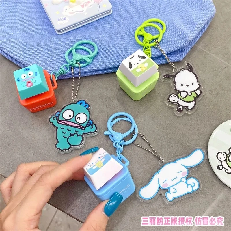 

Sanrio Hello Kitty Voice Button Keychain Kt Cat Keycap Stress Relief Toy Cute Keyboard Button Squishy Desk Decor Birthday Gifts