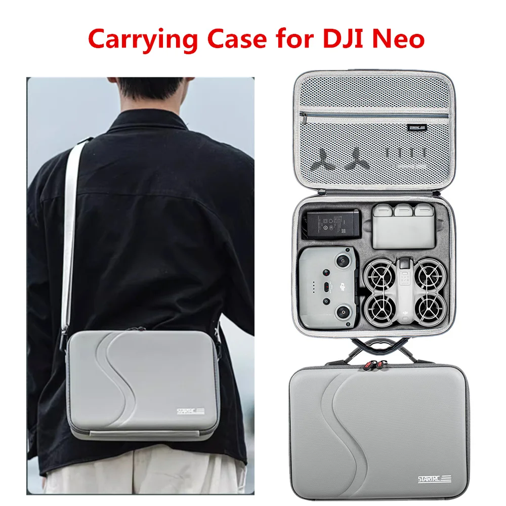 

Сумка для хранения аксессуаров для дрона DJI Neo, портативный саквояж из экокожи «Все в одном», дорожная сумка на ремне для DJI NEO