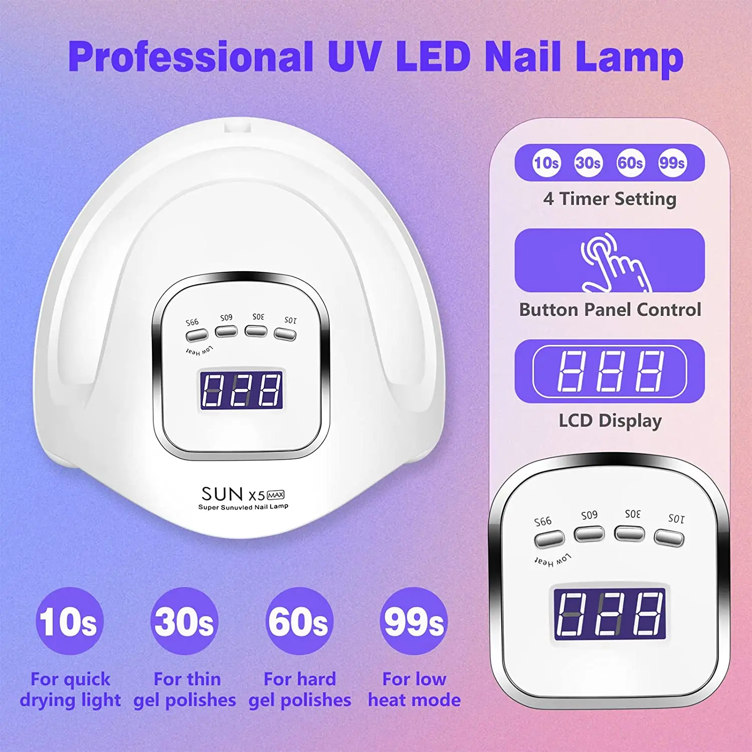 Powerful Nail Drying Lamp For Manicure 45Led for Fast Drying Gel Nail Polish With Smart Sensor Professional Nail Salon Equipment