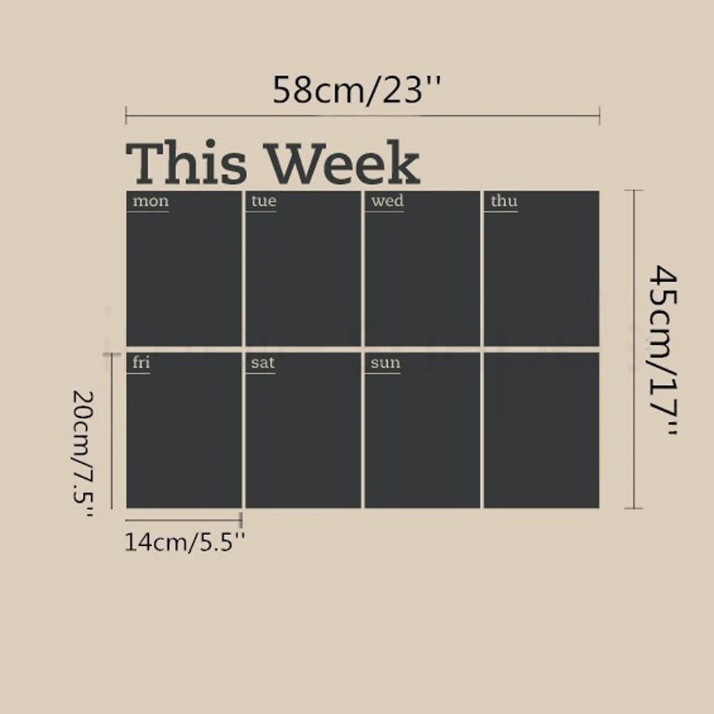 Weekly Plan Board 45x58cm Stickers Chalkboard Calendar Wall Planner Self Adhesive Household Chalkboard Sticker Daily